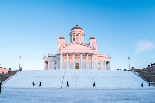 Helsinki Design District in Punavuori, Finland, showcasing Nordic architecture and Finnish design