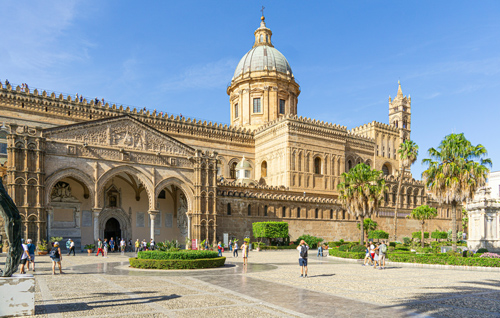 Palermo Sicily cityscape and historic architecture in Sicily's vibrant capital
