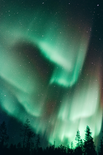 Northern Lights over Ylläs in Finnish Lapland
