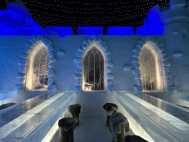 Kemi SnowCastle made from snow and ice in Finnish Lapland